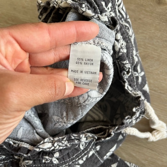 CALI 1850 Drawstring Pants Flowy BOHO Linen Blend  SZ S - Picture 8 of 8